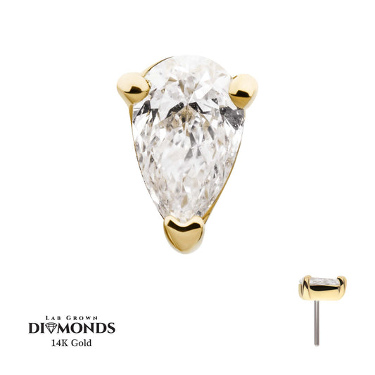 Pear Diamond Stud