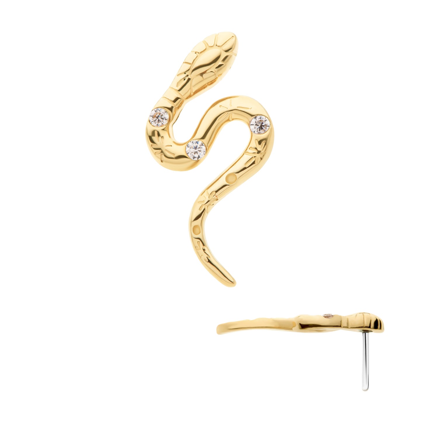 Solid Gold Serpent Stud