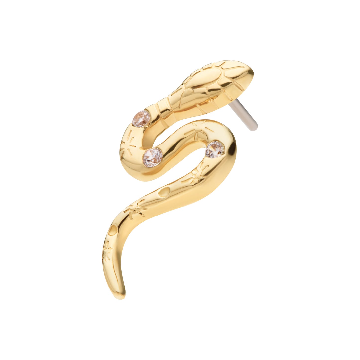 Solid Gold Serpent Stud